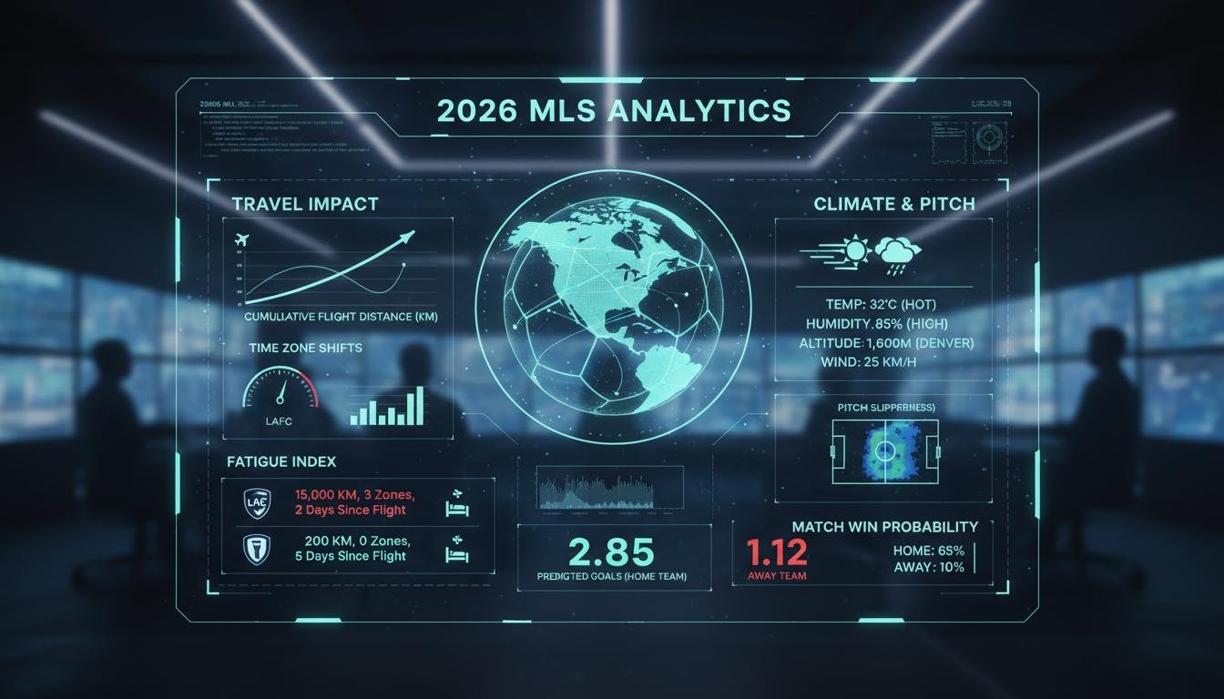 2026 MLS analytics: a goal model that takes flights and climate into account