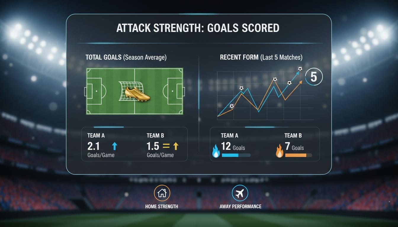 Football. "Goals in Both Halves" betting strategy: how to assess attack strength