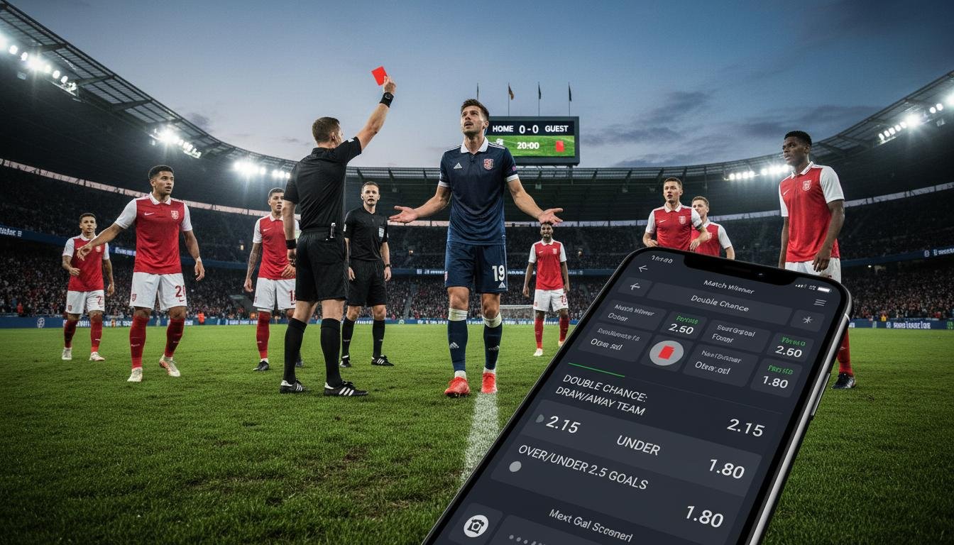 Fútbol. Estrategia de apuestas en vivo tras una tarjeta roja