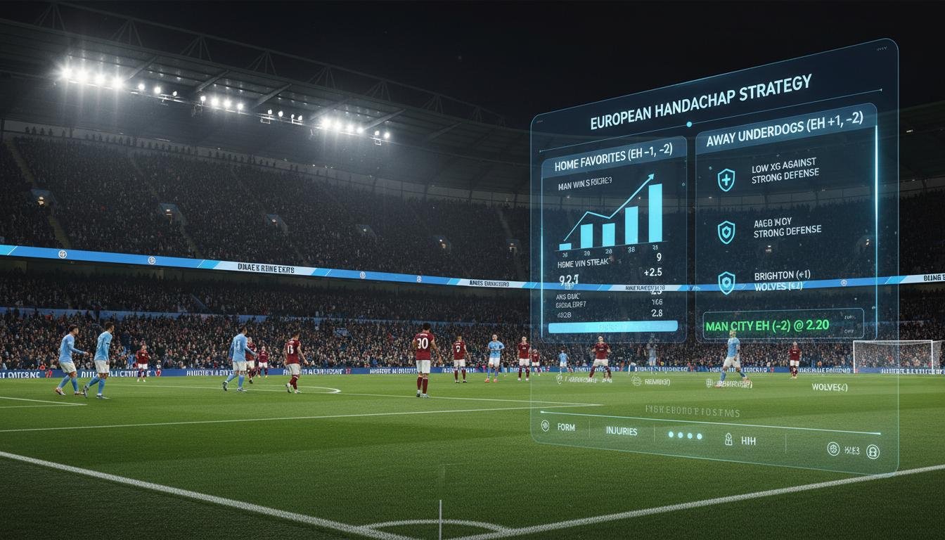 Football. Betting strategy on handicap (European)