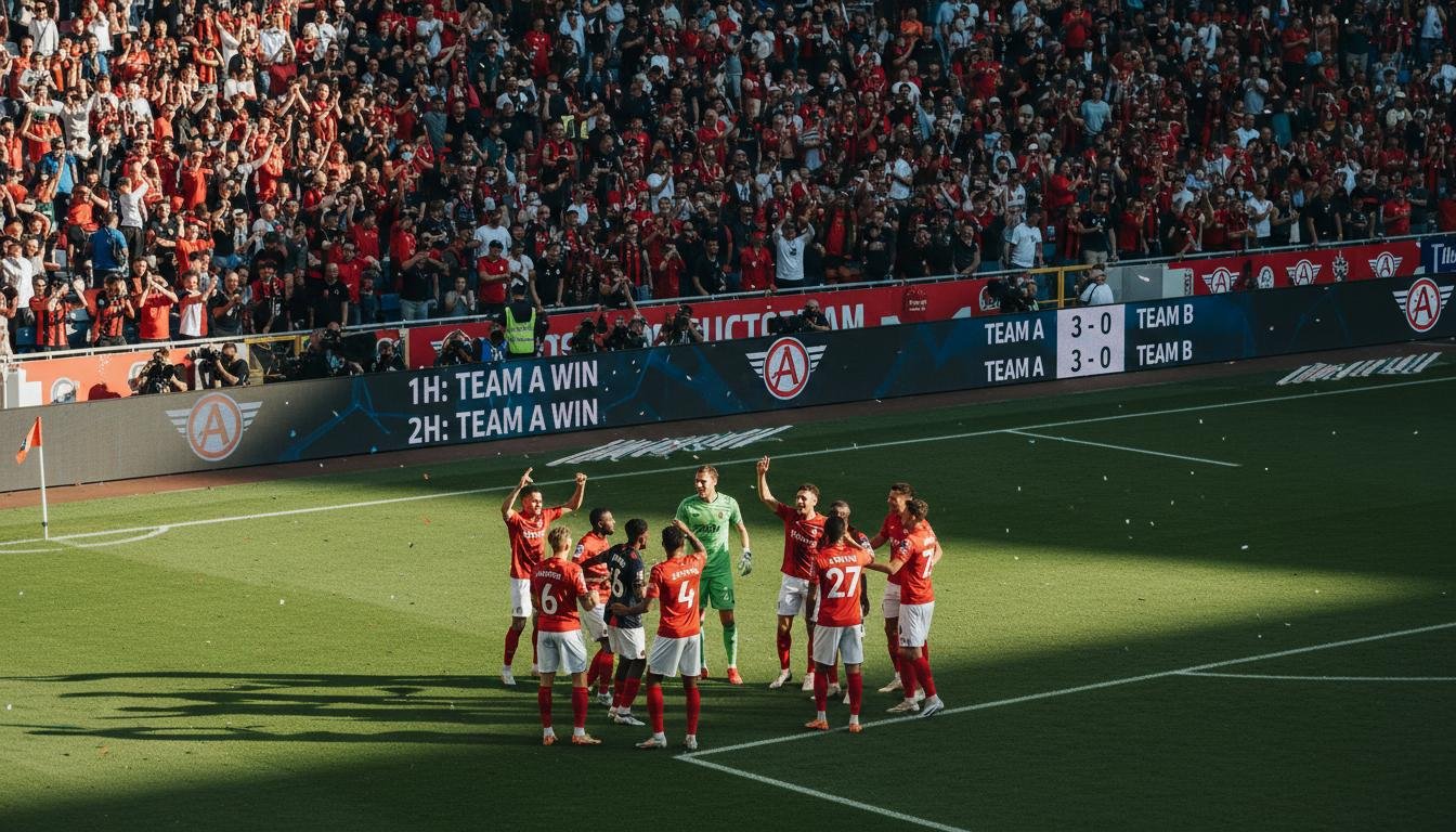 Football. Betting strategy for “win by half” (1H/2H)