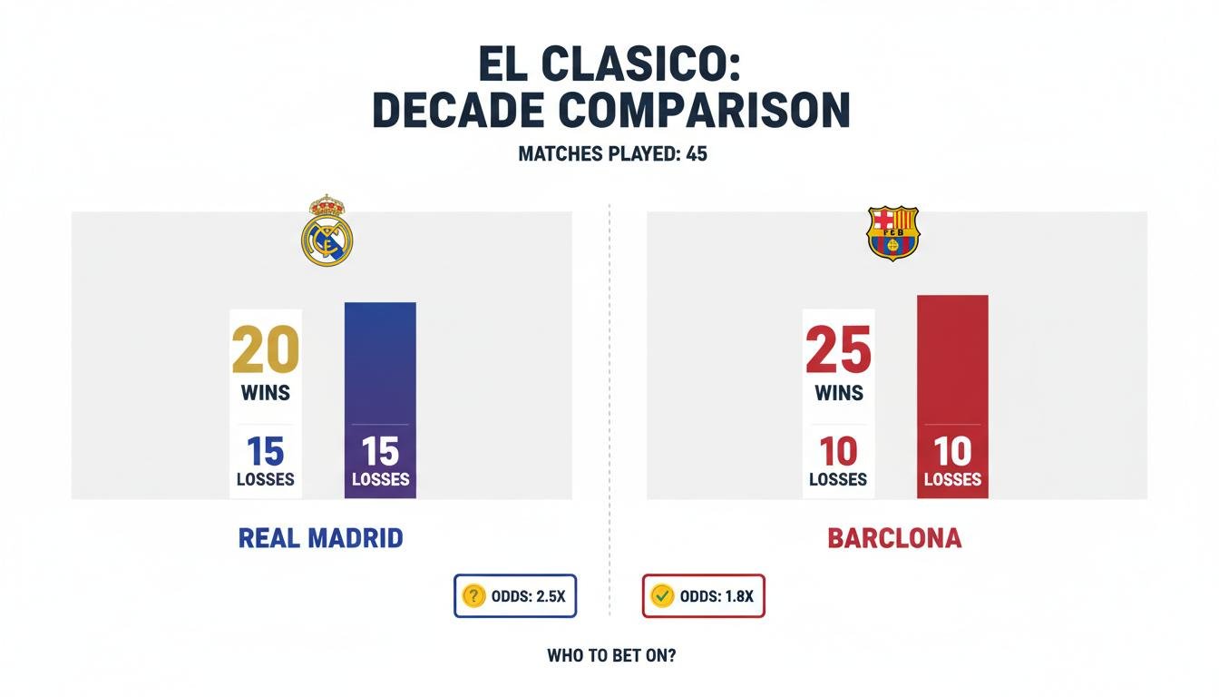 Real Madrid vs. Barcelona: a decade of statistics compared. Who to bet on?