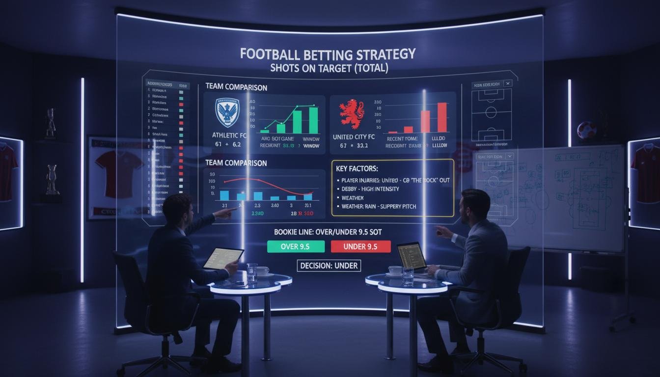 Football. Betting strategy for shots on target (total)