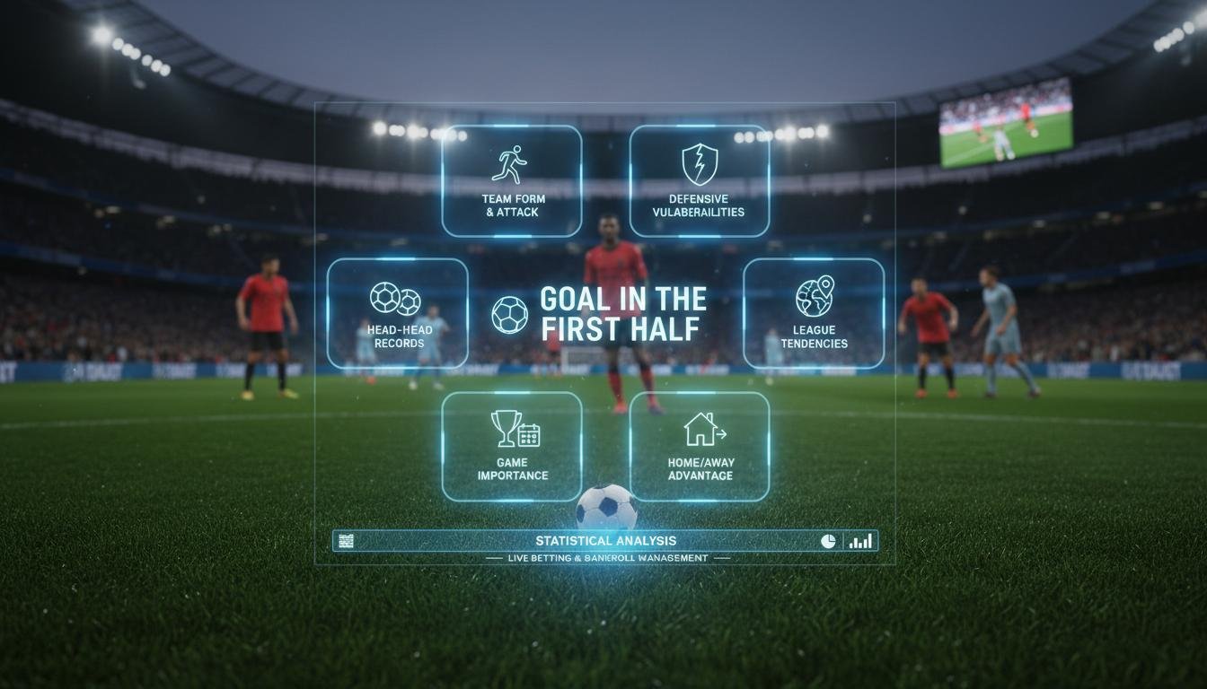 Football. Betting strategy for “goal in the first half”