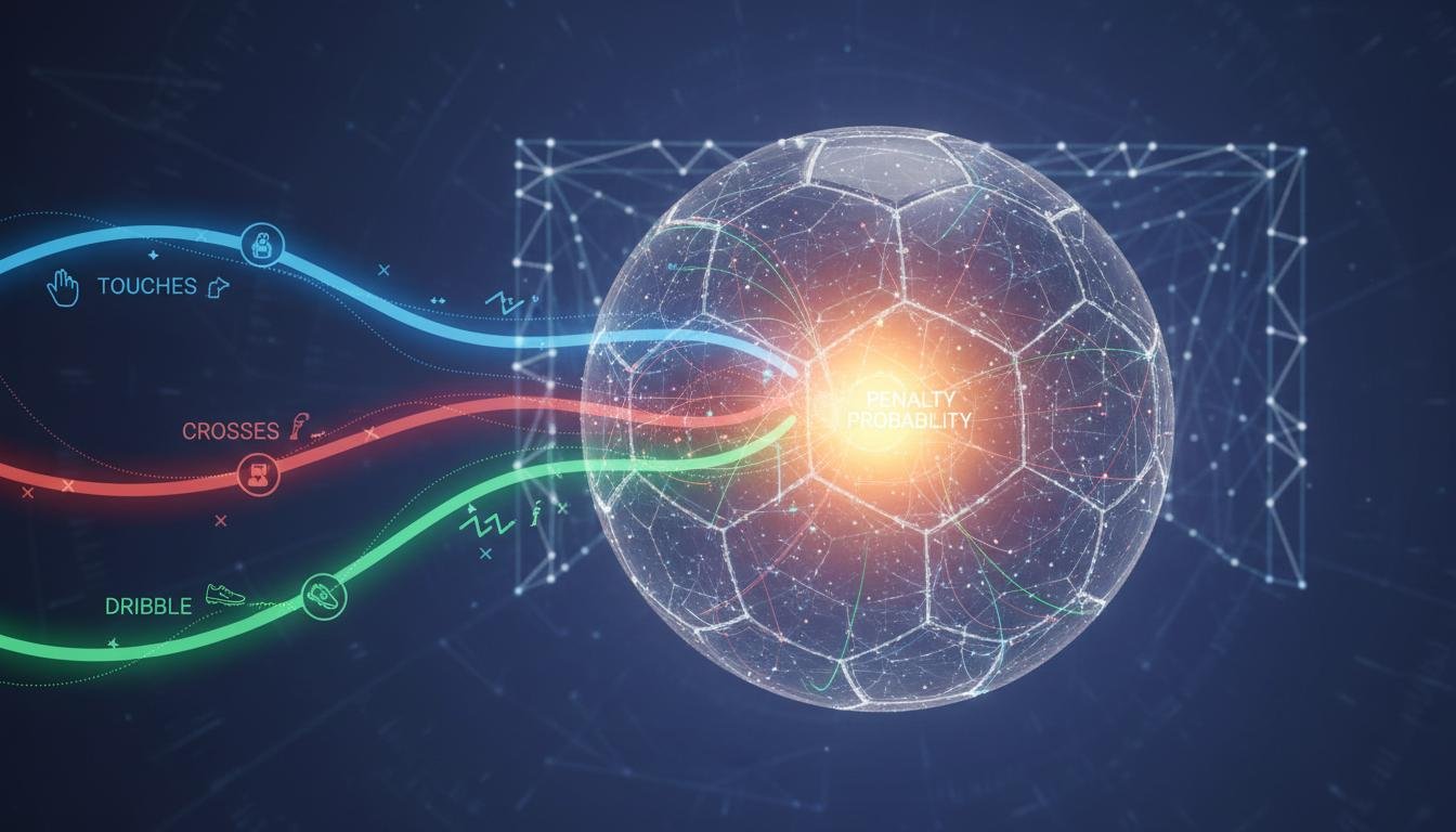Penalty probability model: indicators (touches, crosses, dribbling)