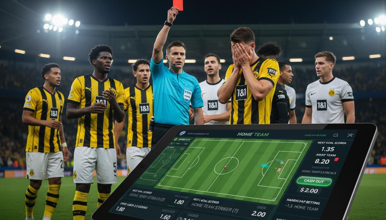 Football. Live Betting Strategy After a Red Card